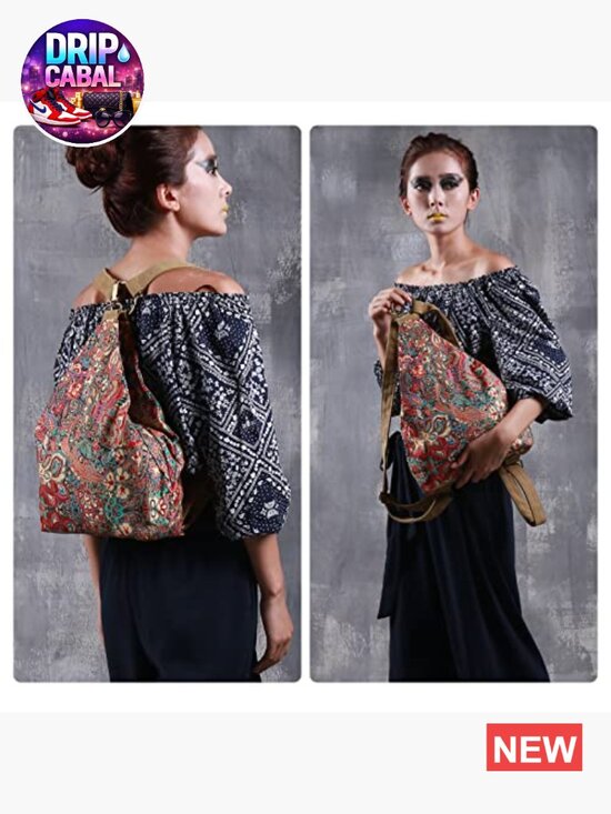 Bohemian Canvas Daypack Backpack Purse with Adjustable Straps